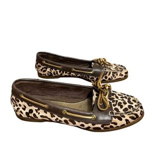 Sperry Leopard Print Slip On Flat Loafers 7